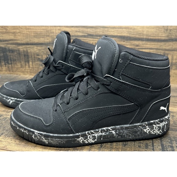 PUMA Rebound Layup Mountain Park Hi Tops Men's 9 Black‎ Marble Midsole 402122-01 - Picture 1 of 9